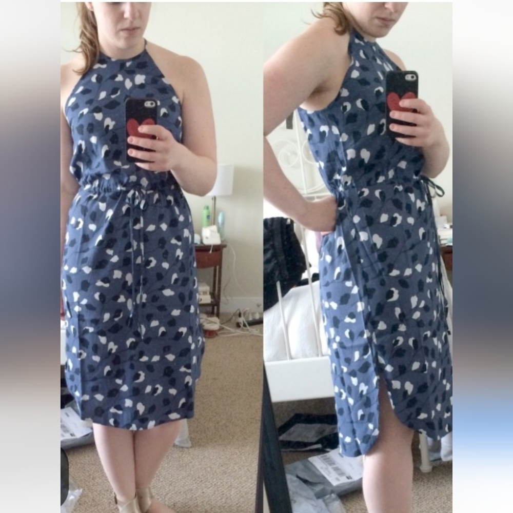 LOFT Sleeveless Geometric Drawstring Waist Sundress, XL, RN#140923, NWT